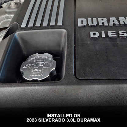 2001-2023 GM 6.6L/3.0L Duramax Billet Aluminum Engine Oil Filler Cap