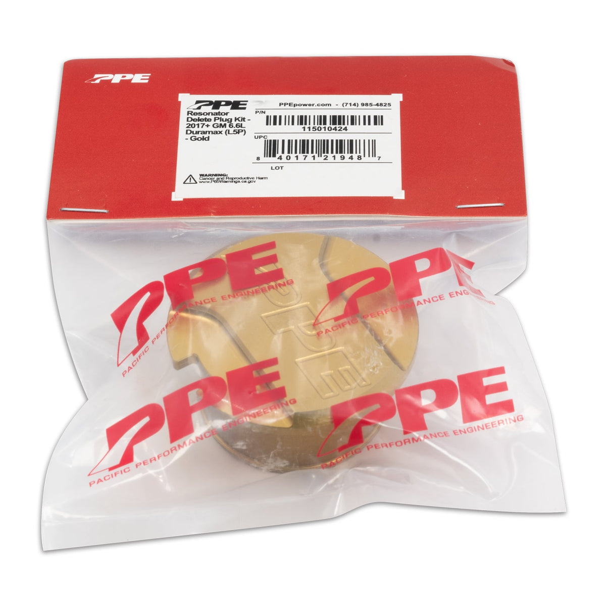 2017-2023 GM 6.6L Duramax Resonator Delete Plug L5P Gold