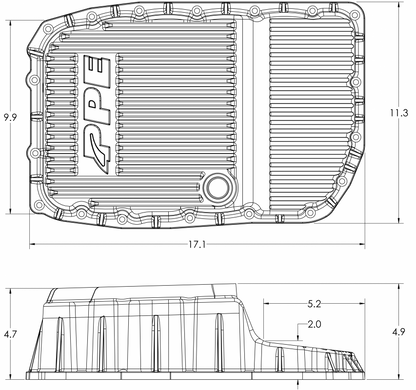 2007-2020 GM w/ 6L80 Heavy-Duty Cast Aluminum Transmission Pan Black