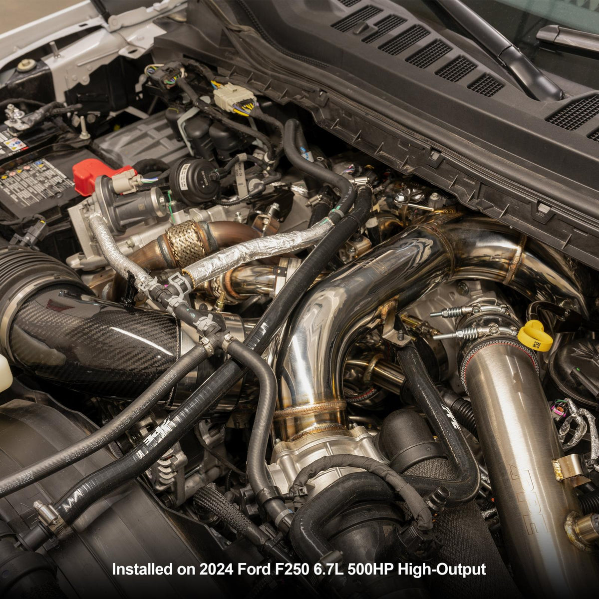 Turbo Inlet and Intake Manifold Kit - Ford 6.7L Powerstroke 2020-2025 - Brushed Pacific Performance Engineering
